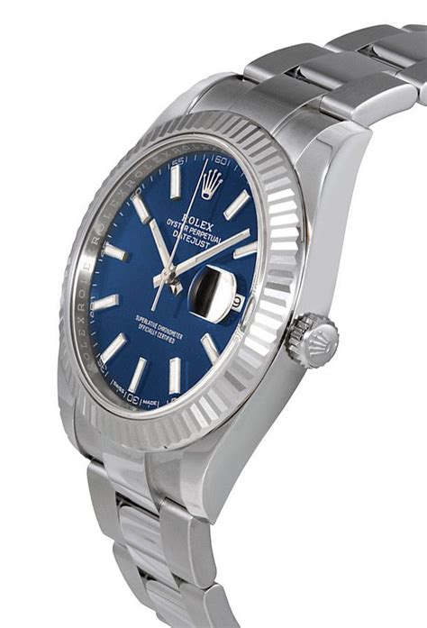 rolex armbanduhr blaues ziffernblatt|rolex datejust 41.